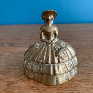 Vintage Solid Brass Bell Victorian Crinoline Lady 1930s