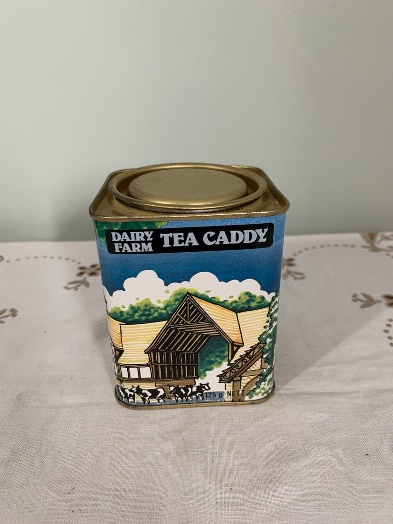 Vintage Dairy Farm Tea Caddy Tin Prop Display image 5