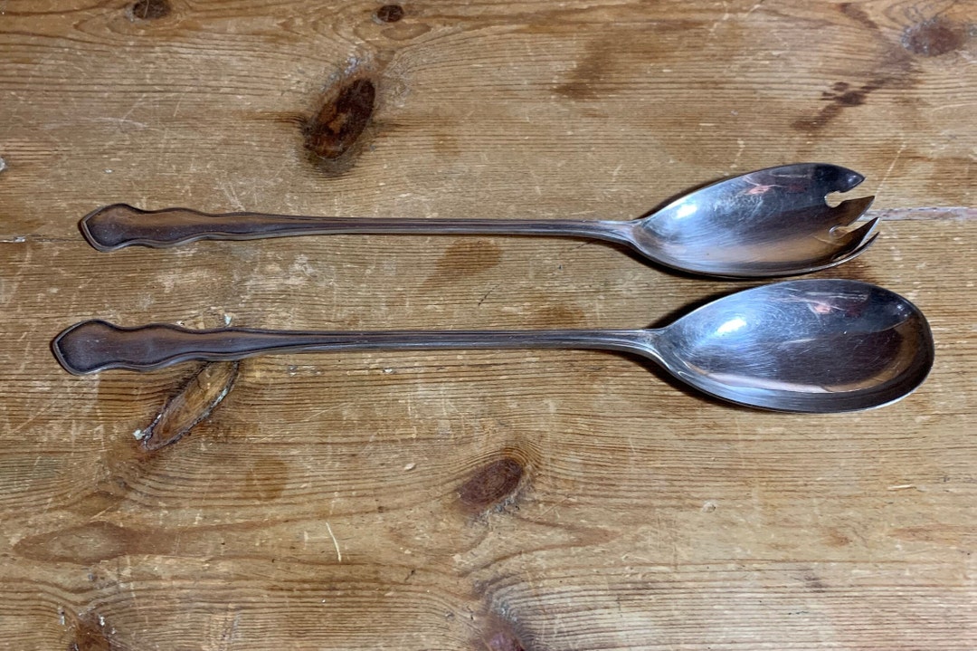 Vintage EPNS Serving Spoon and Fork Mid Century Etsy