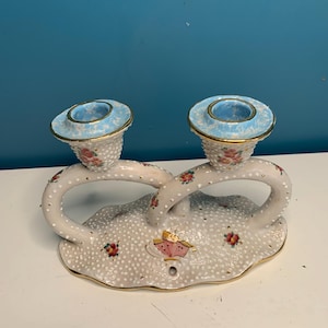 Vintage Deruta Pottery Candleholder Hand Painted Italy