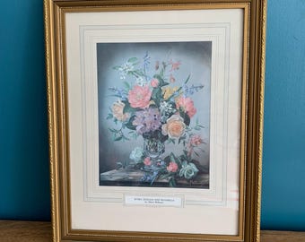 ヴィンテージの額入り絵画 アルバート・ウィリアムズ作 ガラスの水差し