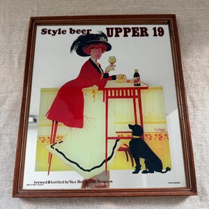 Vintage-Werbeschild „Beer Upper 19“ für Pubs und Bars im belgischen Stil der 1970er Jahre
