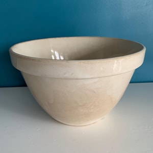 Vintage Pudding Bowl Basin Aged Glaze 1930s Prop Display
