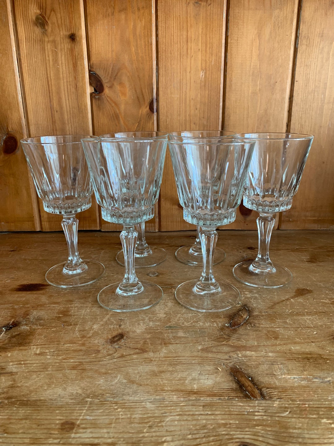 6 Vintage Luminarc France victoria Wine Glasses 1970s Etsy