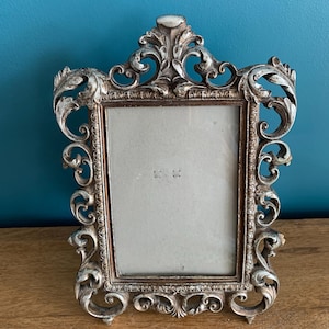Vintage Ornate Silver Coloured Photo Frame Rococo Style