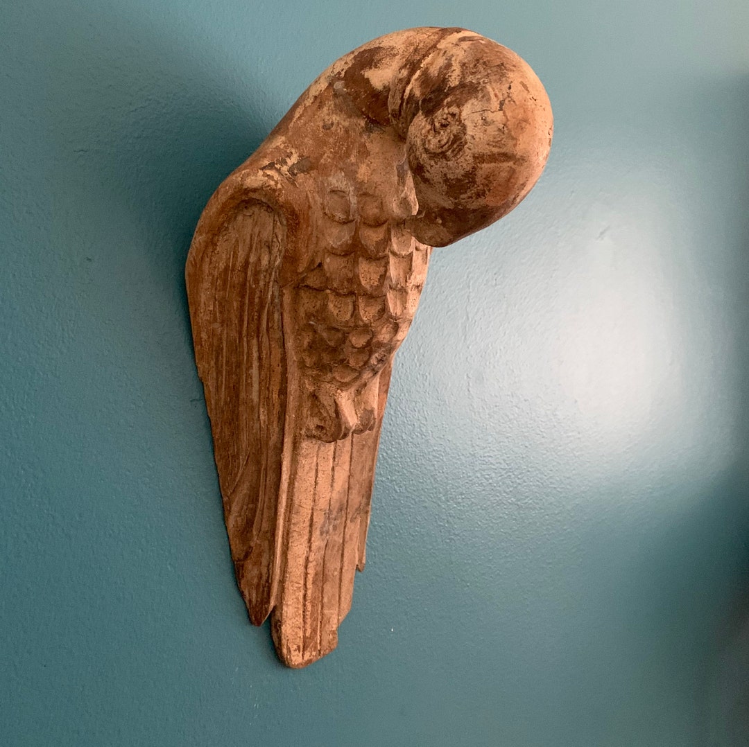 Vintage Hand Carved Wooden Eagle Wall Hanging Coat Hock Etsy