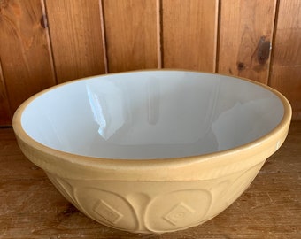 Vintage Gripstand 12 Mixing Bowl by T.G. Green Church Gresley Made in  England Gripstand 12's T.G. Green Yellow Ware White Interior 