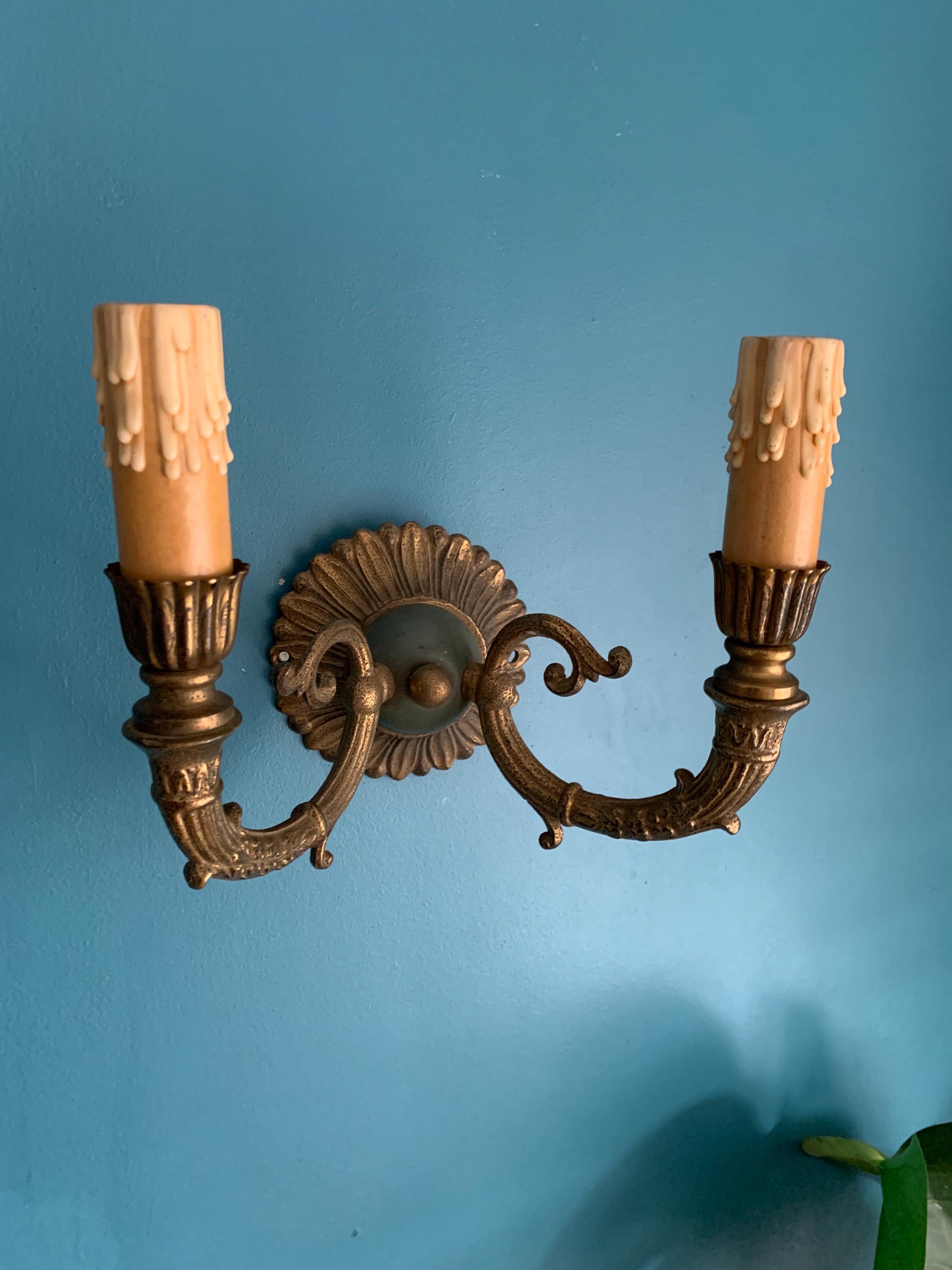 Vintage French Art Nouveau Brass Wall Light Scounce 1920s - Etsy