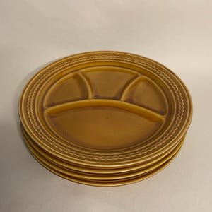 4 Vintage French Fondue Plates 70s Retro