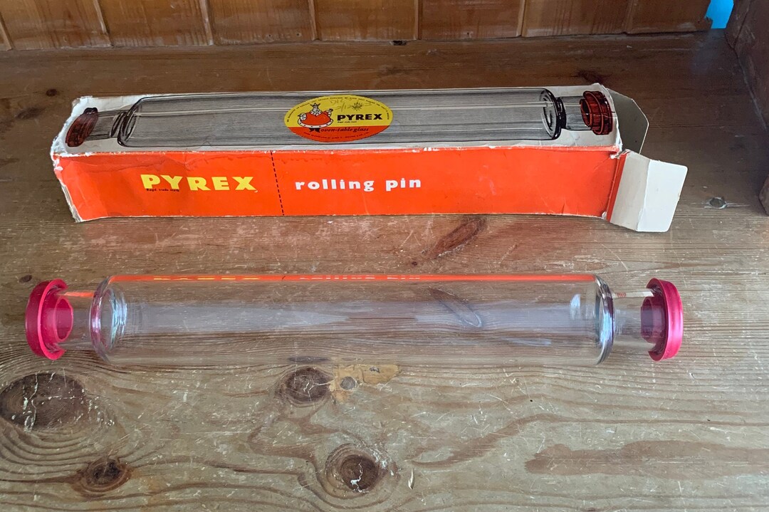 Vintage Pyrex Glass Rolling Pin 1960s Original Box Etsy
