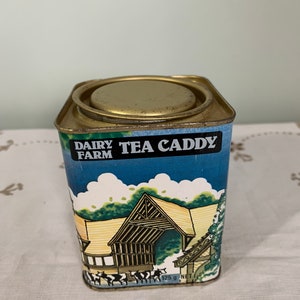 Vintage Dairy Farm Tea Caddy Tin Prop Display image 3