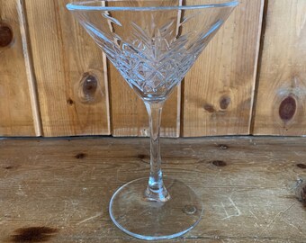 Vintage Cut Crystal Martini Cocktail Glass MCM