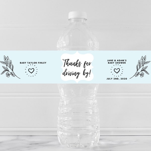 Drive by Baby Shower Bottle Labels Etsy