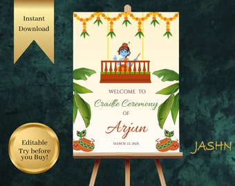 Editable Cradle Ceremony Welcome Sign Template | Naming Ceremony | Digital Download, Bestseller
