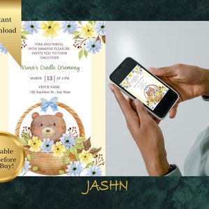 Editable Cradle Ceremony Invitation, Instant Digital Download Invitation BestSeller