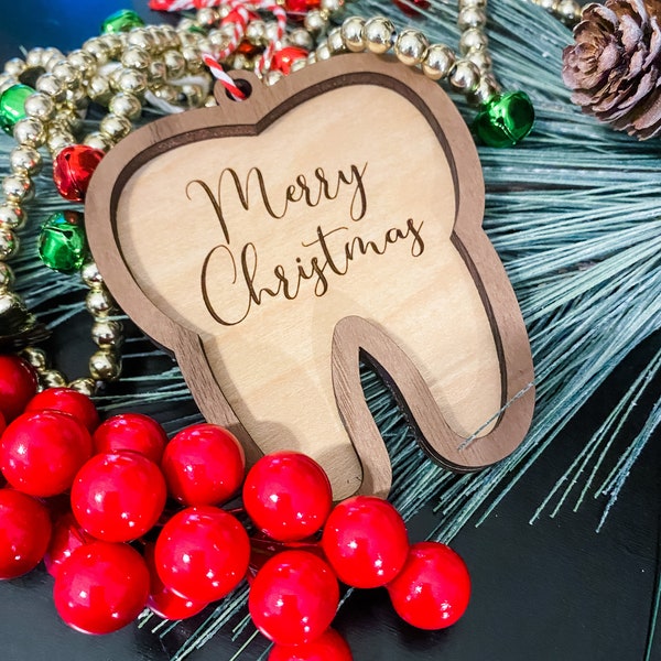 Tooth  Merry Christmas Ornament *DIGITAL FILE* *SVG*