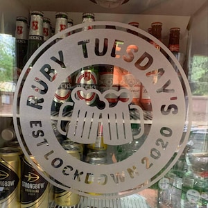 Personalised Beer Fridge / Window / Bar / Shop Window Decals