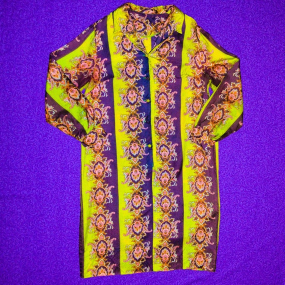 Vintage 1960s Handmade Psychedelic Print Dress
