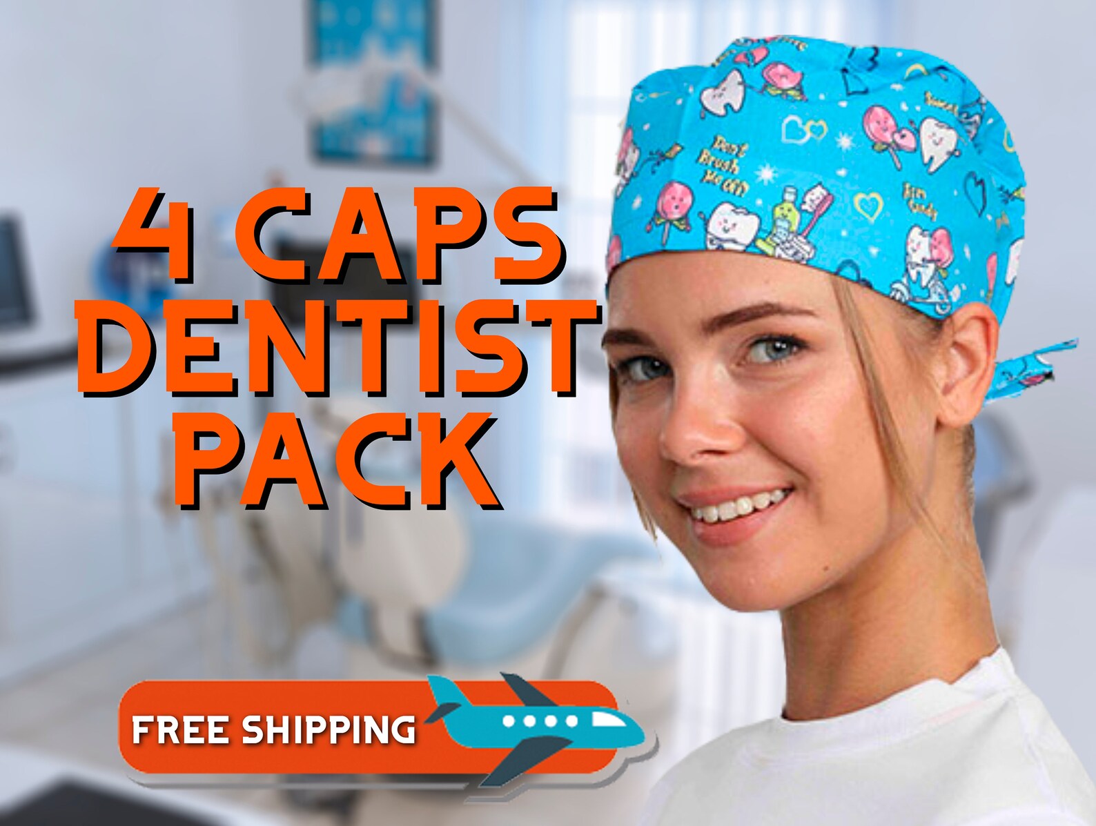4 PCS Dental Scrub Caps Dental Hygienist Cap Surgical Scrub Etsy