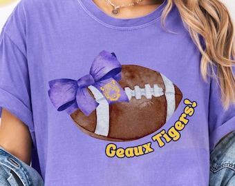 Tigers Football Bow Tee Tigers Football Bow Tee