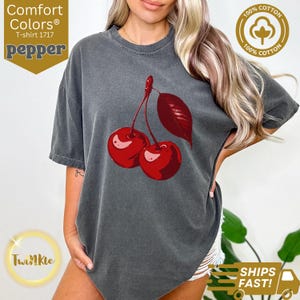 Vintage Cherry Shirt, Cherry Tee, Fruit tshirt, Summer Shirt, Food lover gift, Foodie, Cherry Lover Gift, Retro Cherry Shirt, Cherries Tee