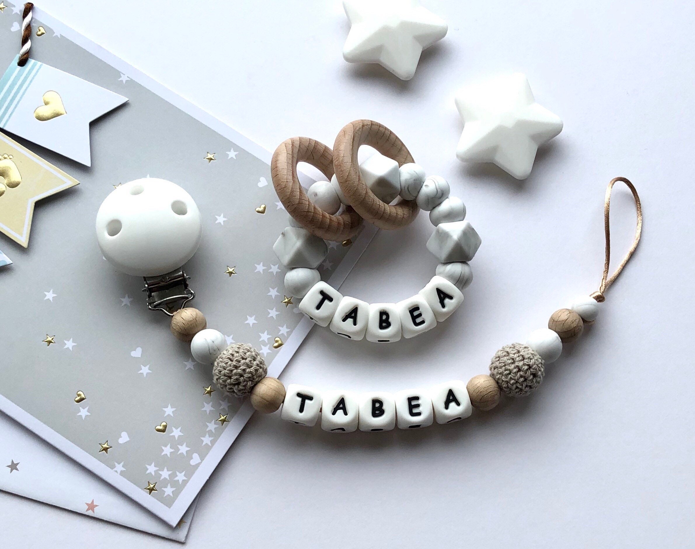 Personalised Baby DUMMY CLIP Beststeller from Germany boys motif blue