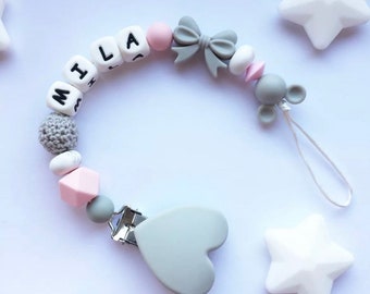 Personalised dummy clips for boys or girls buy 2 get 1 free 