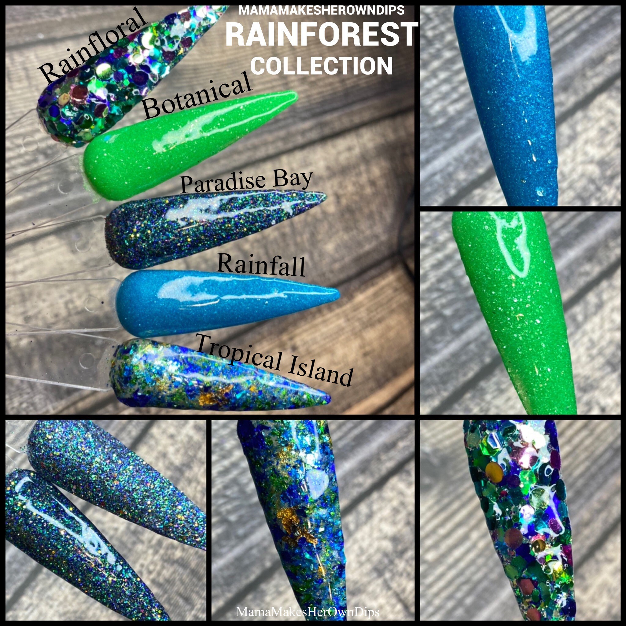 Rainforest Collection- individuals & full set acrylic nail dip powder
