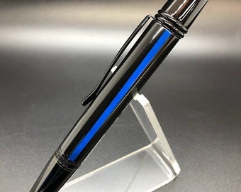 Handmade Thin Blue Line Bolt Action Pen | Etsy