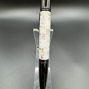 Handmade White Computer Circuit Board Twist Pen