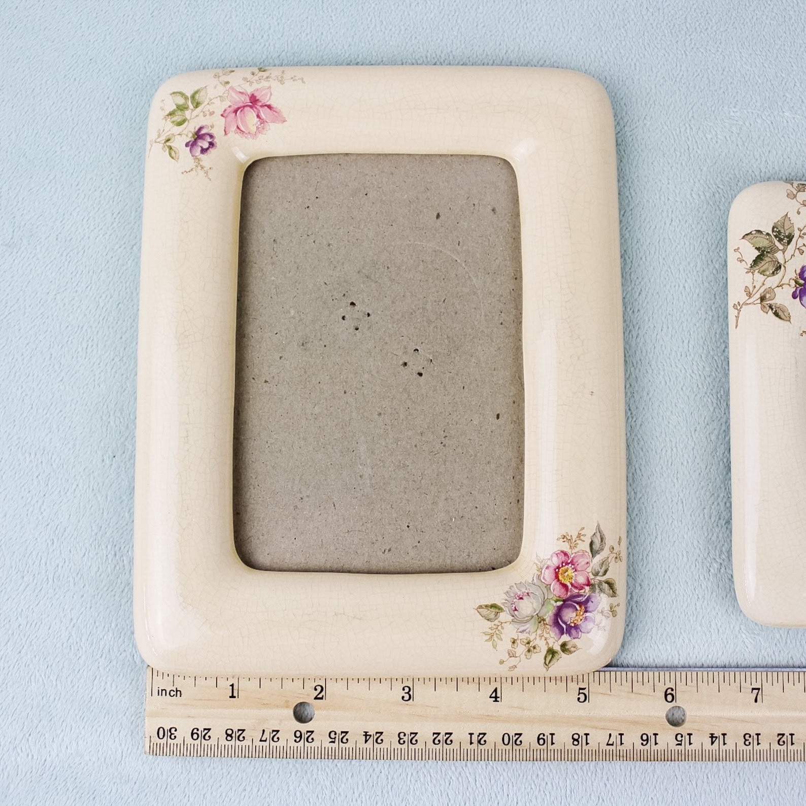 Vintage Ceramic Picture Frames Set of 2 Terragraphics Floral Etsy