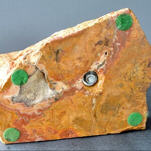 BIJAN Sculpture, Mid Century Bronze Copper Boy Painting Fence Signed on Raw Onyx Stone