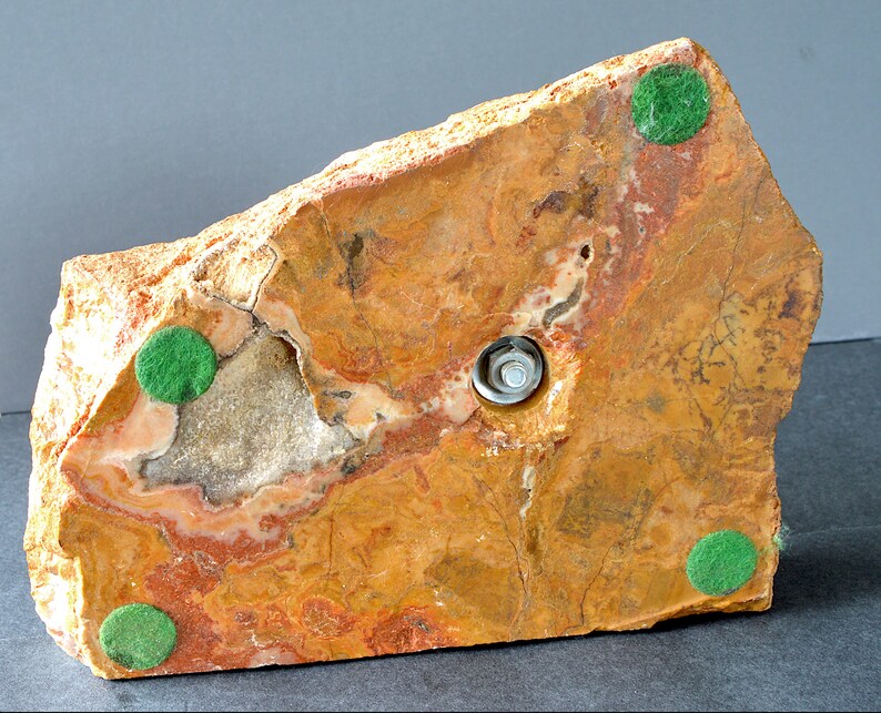 BIJAN Sculpture, Mid Century Bronze Copper Boy Painting Fence Signed on Raw Onyx Stone