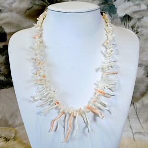 Vintage Sterling Silver Coral Branch Necklace: Adjustable Angel Skin Jewelry