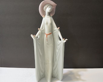 Retired Lladro Figurine: Afternoon Tea, Glazed Porcelain #1428