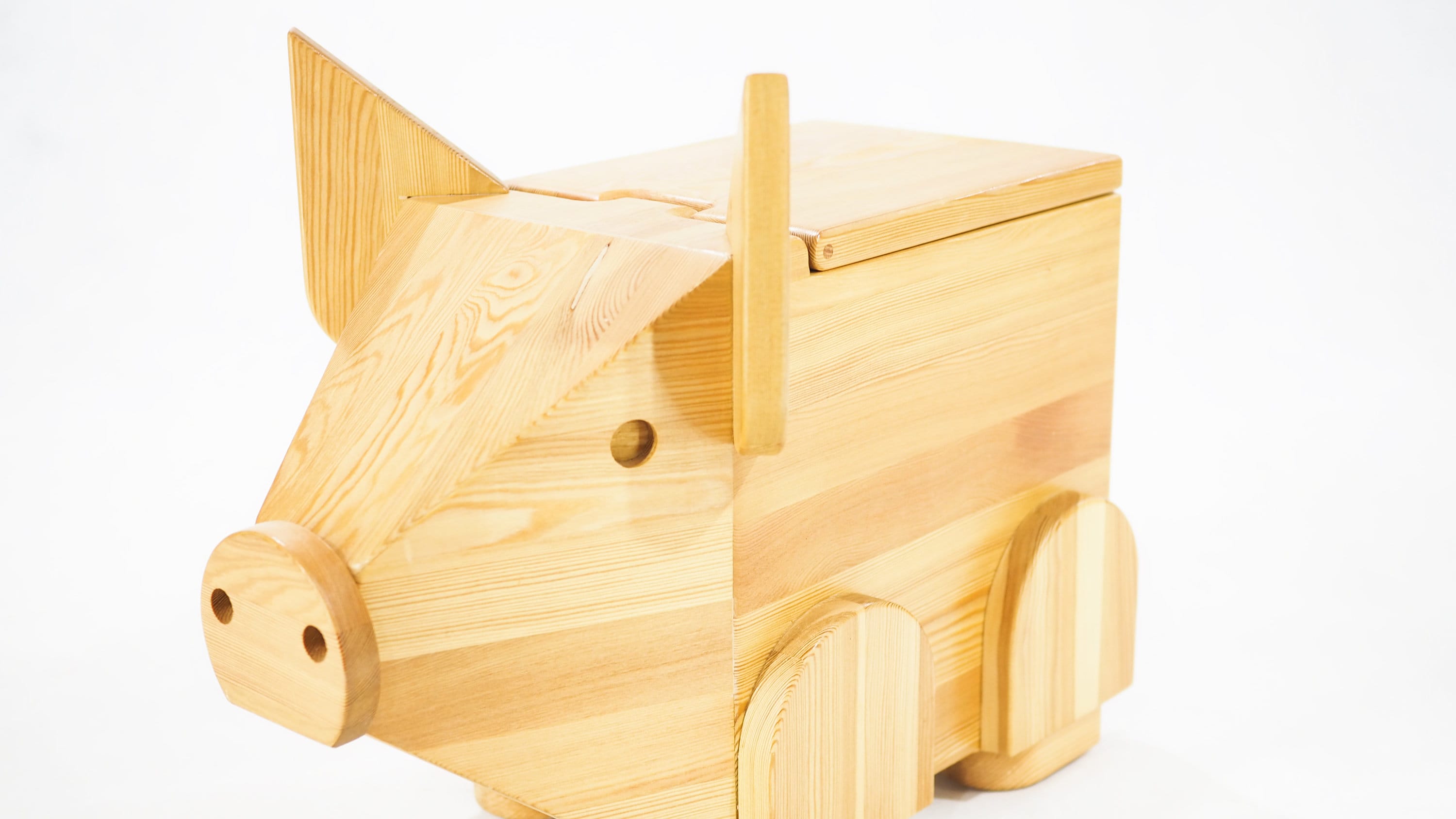 Toy box Wooden Toy Chest Pig Box Rustic Chest Rollable Etsy