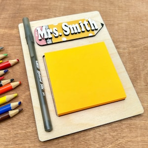 Sticky Note Holder, Notepad Holder, Personalized Teacher Gift, Teacher Appreciation, Teacher End of Year Gift, Gifts for Teachers