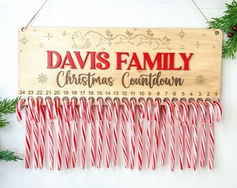 Christmas Countdown Sign | Christmas Advent Calendar | Countdown to Christmas | Family Christmas Sign | Christmas Candy Sign