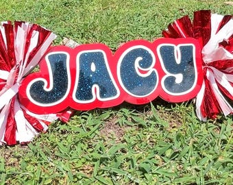 Cheer Stick, Acrylic Spirit Stick, 3 Color, Game Day Sign, Sport Mom Sign, Cheer Mom Sign, Personalized Name Sign, Student Name Cheer Sticks