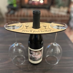 Wine Caddy | Wood Wine Caddy | Wine Butler | Wet Bar | Wine Glass Holder | Wood Gift | Wine Lover | House Warming | Hostess Gift | Patio Bar