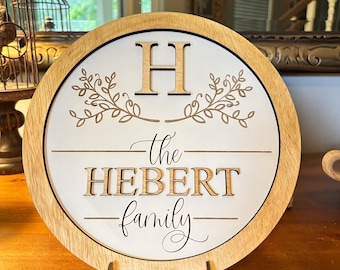Personalized Last Name Sign, Custom Family Name Decor, 3D Wood Sign, Farmhouse Wall Art, Wedding Gift, Established Sign, Family Monogram