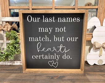 Personalized Family Name Sign, Last Name Sign, Family Last Name Sign, New Family Sign, Blended Family Sign, Blended Family Name Sign