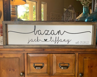 Couples Sign, Last Name Sign, Family Name Sign, Personalized Family Name Sign, Couples Name Sign, Last Name Established Sign, Family Sign