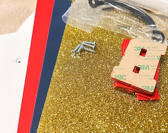 DIY Cheer Stick, Build Your Own Acrylic Spirit Stick, Includes Predrilled Countersunk Backer, Cut Acrylic, Hardware, 3M Backing, PVC Pipe