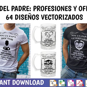 Father&#39;s day svg - Día del padre vector - Profesiones y oficios - 6 file formats - Instant download -