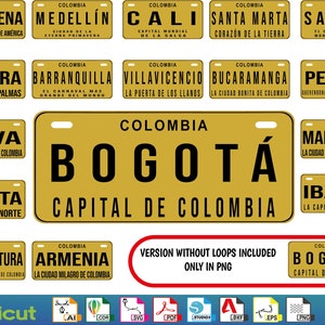 Bundle 17 Plates of Colombia - car plates - Car Plates - License Plate - cell phone cases - etc. Instant Download