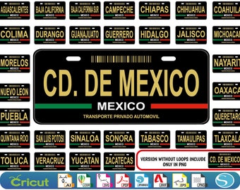 Bundle - 32 Plates of Mexico - car plates - Placas de Autos - Mexican Car License Plate - cell phone cases - etc.- Instant Download.