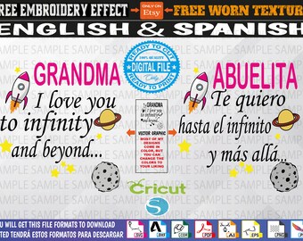 Grandparents day svg - Grandma's day svg - Grandma bundle - Grandma Super Heroe  I love you to infinity and beyond - 2 free effects
