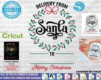 Christmas Sack - Tag 1 - Gold - 4 Versions in 1 - comercial use - Christmas tag svg - gif card Svg - Instant Download - Digital File