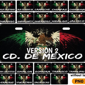 Bundle - 32 Plates of Mexico - Mexican Eagle Version 2 - car plates - Placas de Autos - Mexican Car License Plate - Instant Download.